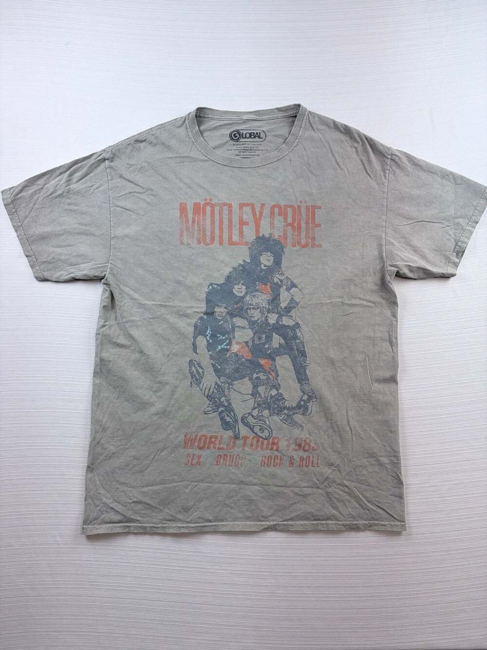 VTG Mötley Crüe World Tour 1983 T-Shirt M/L Sand Beige